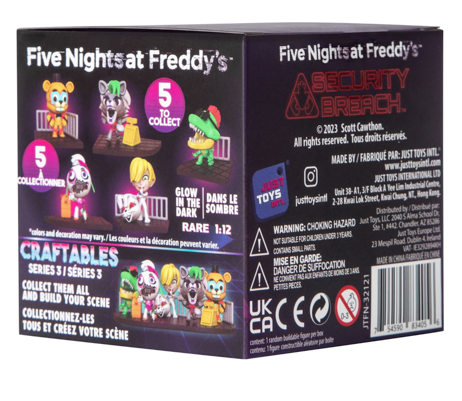 Five Nights at Freddy's Security Breach Craftables Series 3 Single Blind Box