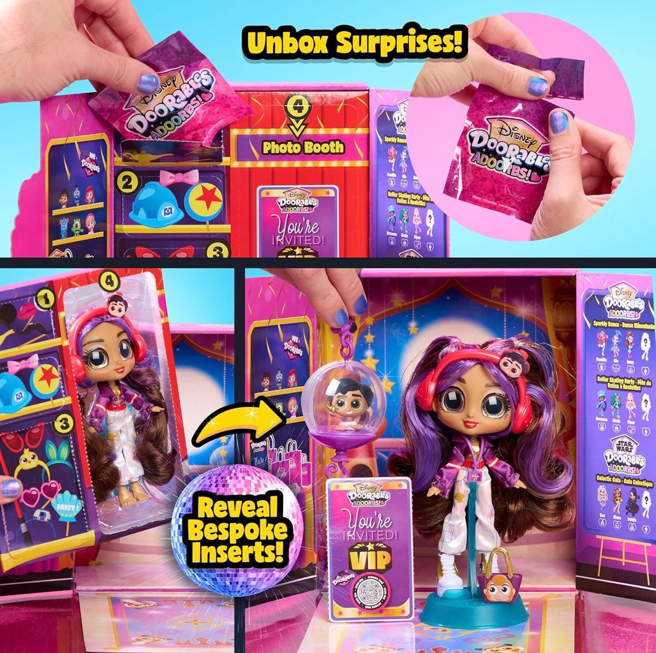 ADOORBS Dolls Series 2, Disney Doorables, Collectible Dolls, Kids Toys for Ages 5 Up, Kids Toys for Ages 5 Up