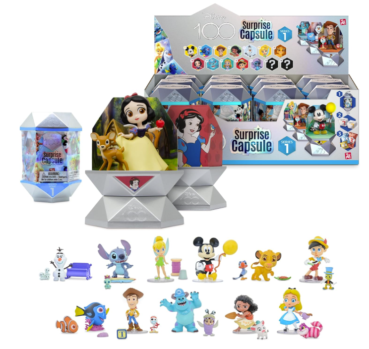 Disney 100 Surprise Mystery Capsules Blind Box with Pixar and Disney Characters Vinyl Figurines - Series 1